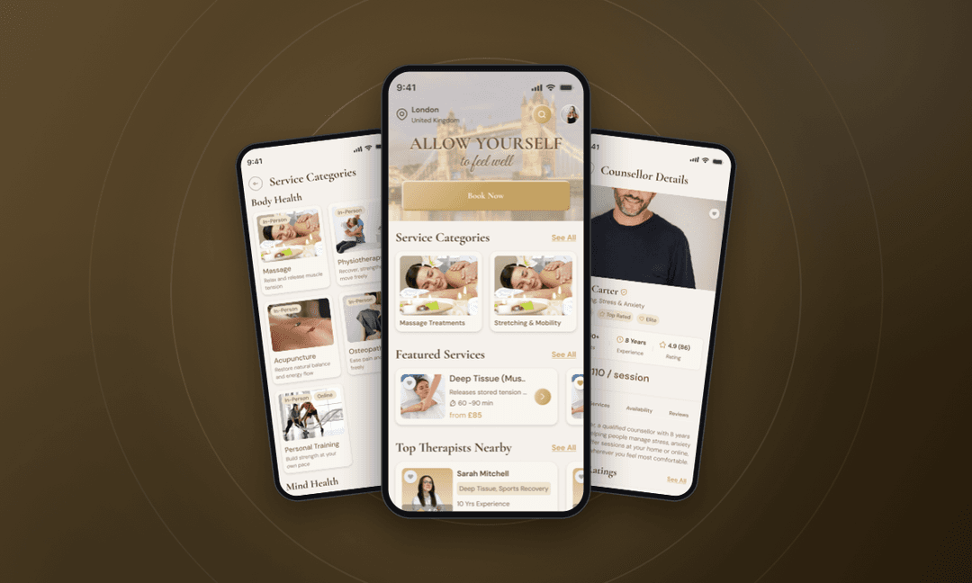 Conected, On-Demand Wellbeing & Massage Booking